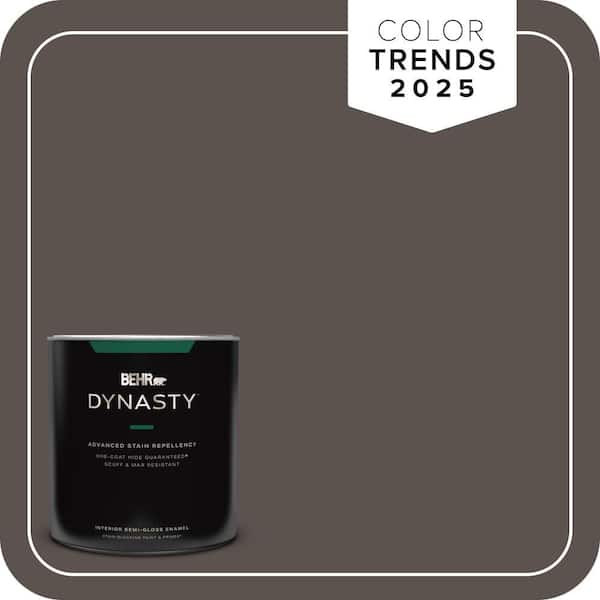 BEHR DYNASTY 1 qt. #MQ2-54 Gardeners Soil One-Coat Hide Semi-Gloss Enamel Interior Stain-Blocking Paint and Primer