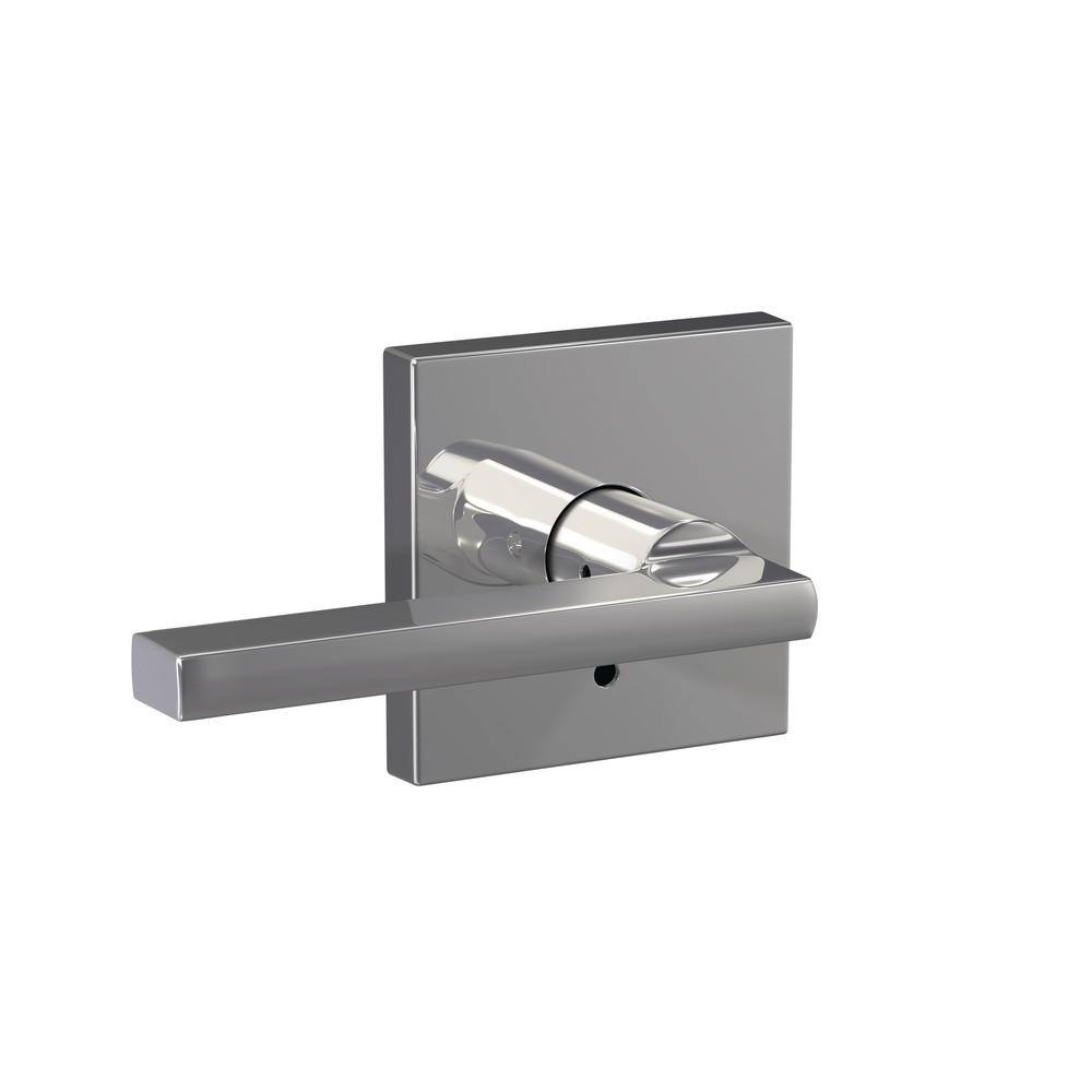 Schlage Custom Latitude Bright Chrome Collins Trim Combined Interior Door Lever Fc21 Lat 625 Col The Home Depot