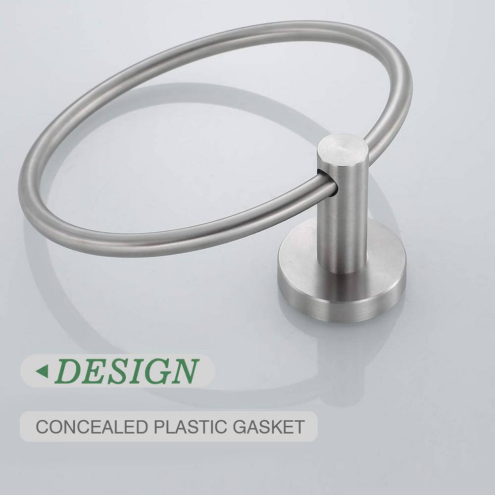 Brushed Nickel Round Wall Mounted Stainless Steel Towel Ring