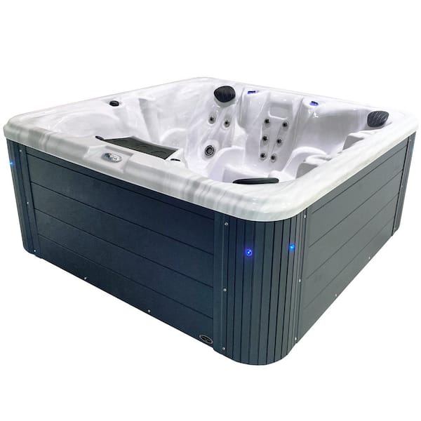 Insight 5-6 Person Lounger 34-Jet, 73-Port 240-Volt Hot Tub with Ice Bucket