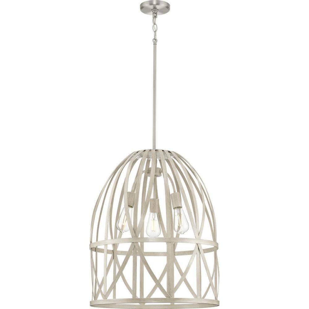 Chastain 3-Light Bleached Oak Farmhouse Pendant