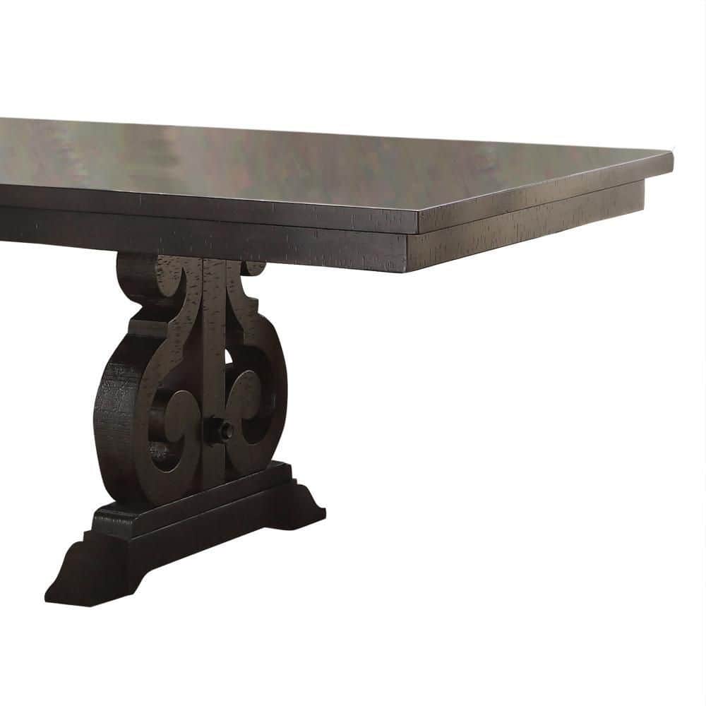 Rustic Walnut Solid Wood Extendable Dining Table for Eight