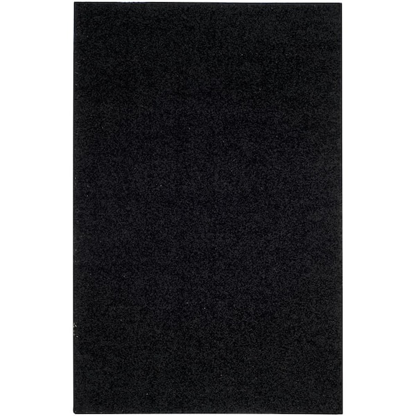 SAFAVIEH Athens Shag Black 9 ft. x 12 ft. Solid Area Rug