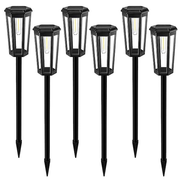 3000K 20 Lumens Black Integrated LED Weather Resistant Outdoor Solar Garden/Path Light (6-Piece)