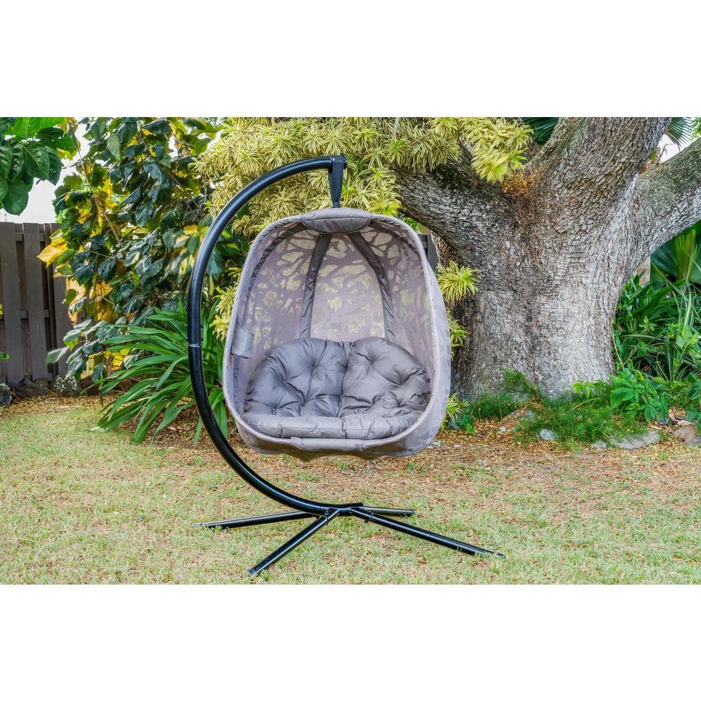 Spanish Gray Hanging Egg Chair with Cushions