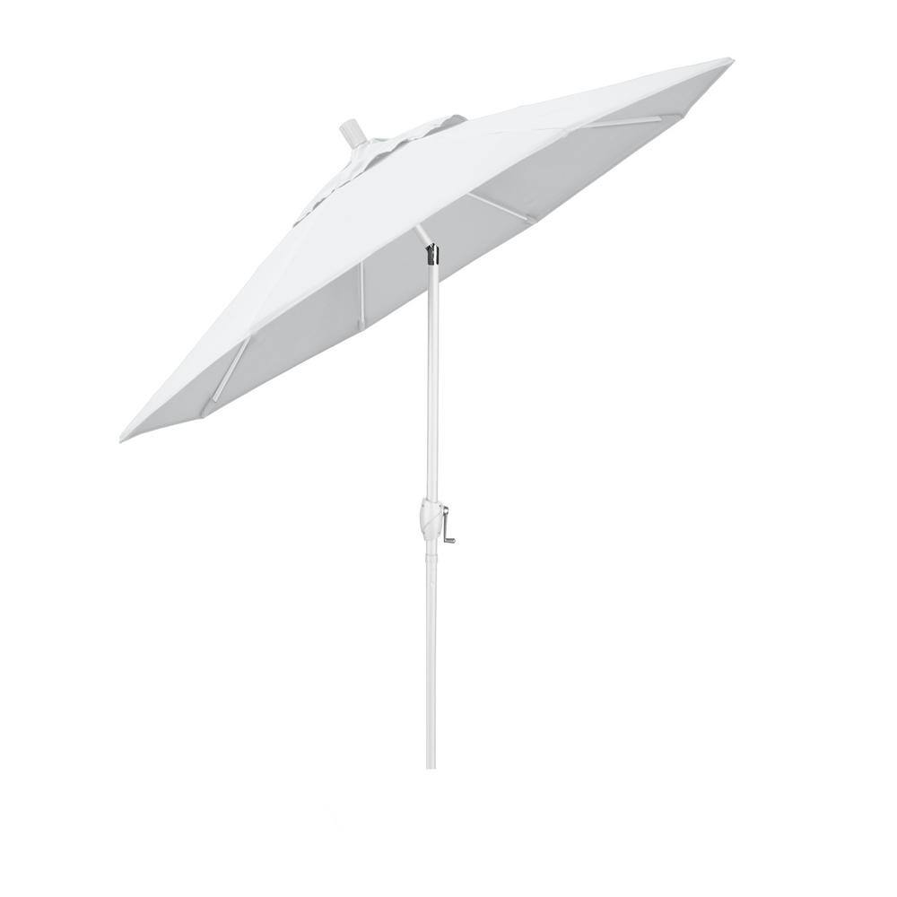 7.5 ft. White Aluminum Market Patio Umbrella with Crank Lift