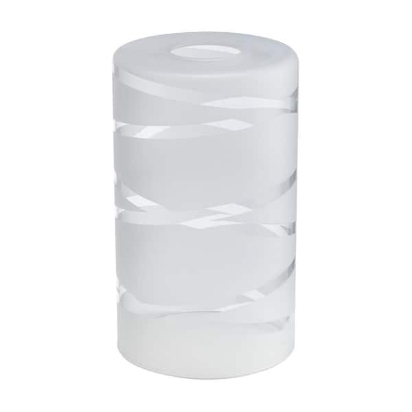PRIVATE BRAND UNBRANDED 7.88 in. White Etched Swirl Glass