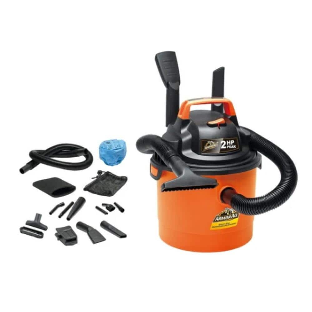 Armor All 2.5 Gallon Black and Orange Wet/Dry Canister Vacuum