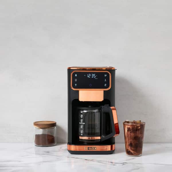Dual Brew 12 Cup Black/Copper Drip Coffee Maker with Hot and Iced Digital Control Settings
