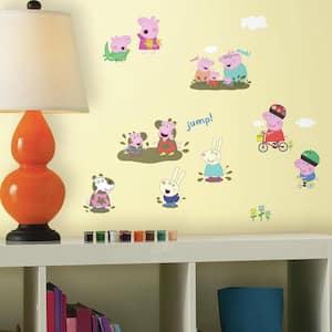 5 in. W x 11.5 in. H Peppa the Pig 28-Piece Peel and Stick Wall Decal