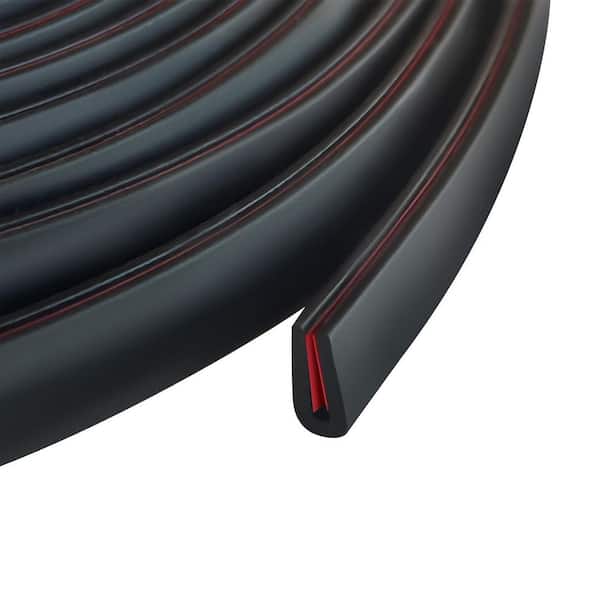 10L x 0.18H x 0.4 in. ft. Flexible Self Adhesive U Channel Edge Guard Black EPDM Rubber Edging for Sheet Metal Car Door