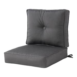 Sunbrella Coal 25 in. x 20 in. 2-Piece Deep Seating Outdoor Lounge Chair Cushion Set