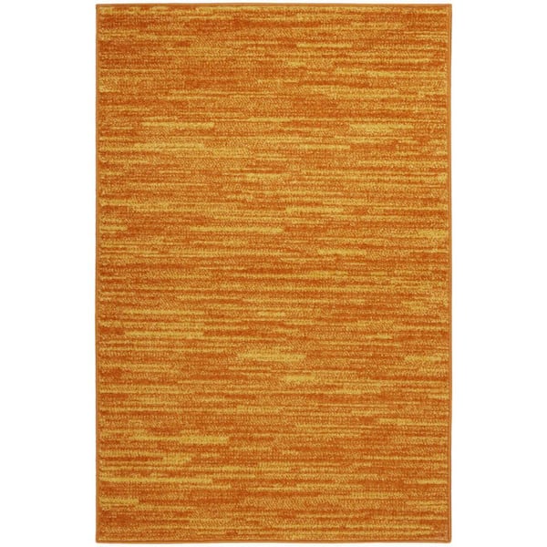 Orange 2 X 4 ft. Woven Polypropylene Indoor/Outdoor Area Rug