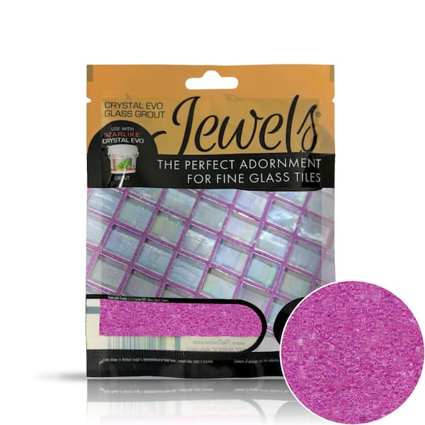 Crystal Glass Grout Jewels Rose 75 grams (1-Pack)