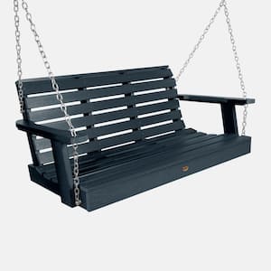 Weatherly 48 in. Federal Blue Plastic Porch Swing