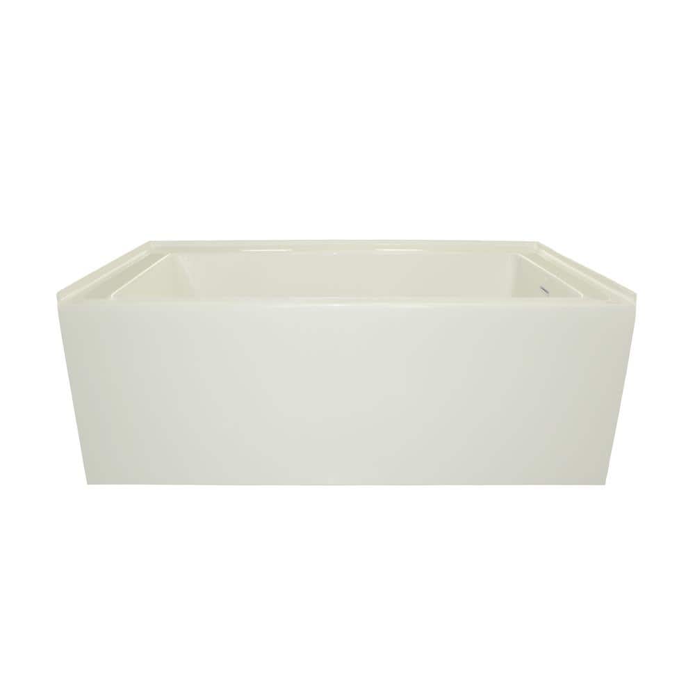 Hydro Systems Sydney 66 in. Acrylic Left Drain Rectangle Alcove Soaking Bathtub in White, Linear Integral Overflow in Polished Chrome -  SYD6632TOWLWPCL