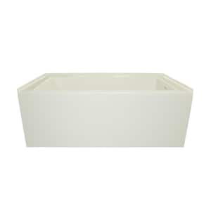 Sydney 66 in. Acrylic Left Drain Rectangle Alcove Soaking Bathtub in White, Linear Integral Overflow in Polished Chrome
