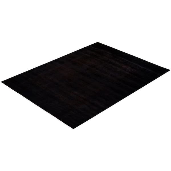 Overdyed Black 10 ft. 2 in. x 13 ft. 7 in. Wool Indoor Area Rug