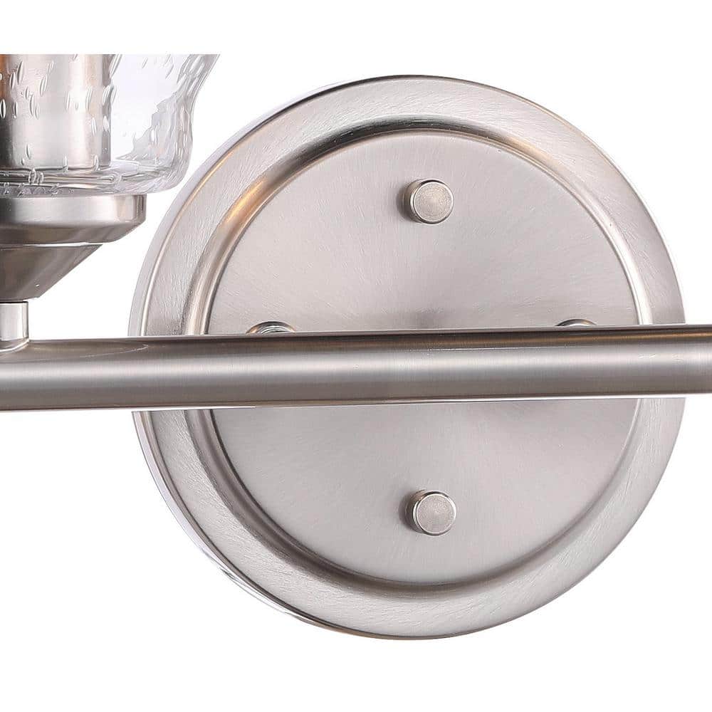 Winsley Brushed Nickel 2-Light Wall Sconce with Clear Seeded Glass