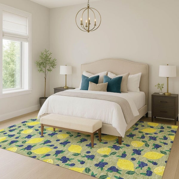 Chantille Machine Washable Indoor/Outdoor Abstract ACN2354 Aloe 3 ft. x 4 ft. Area Rug