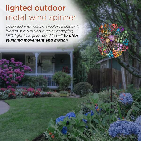Alpine Corporation 60 in.H Outdoor Solar Ecliptic Metal Wind