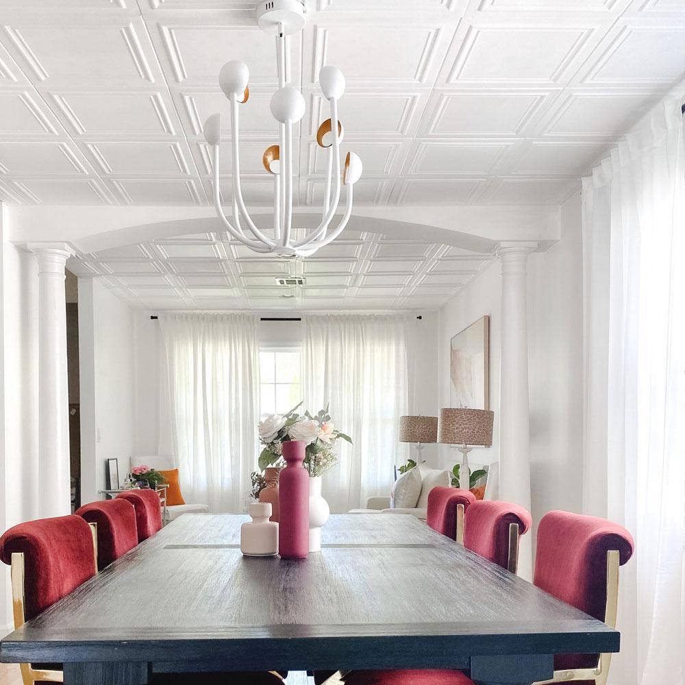 White Washed Copper Textured Polystyrene Ceiling Tile