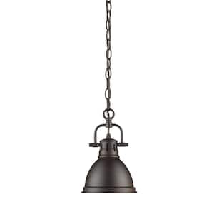Duncan 1-Light Rubbed Bronze Mini Pendant with Rubbed Bronze Shade (Chain)