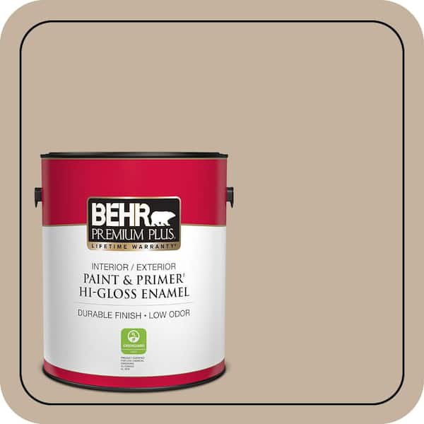 BEHR PREMIUM PLUS 1 gal. #ECC-20-1 Canyon View Hi-Gloss Enamel Interior/Exterior Paint & Primer