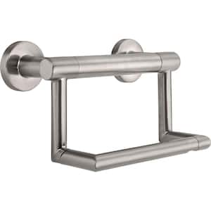 Decor Assist Contemporary Toilet Paper Holder with Assist Bar in Stainless