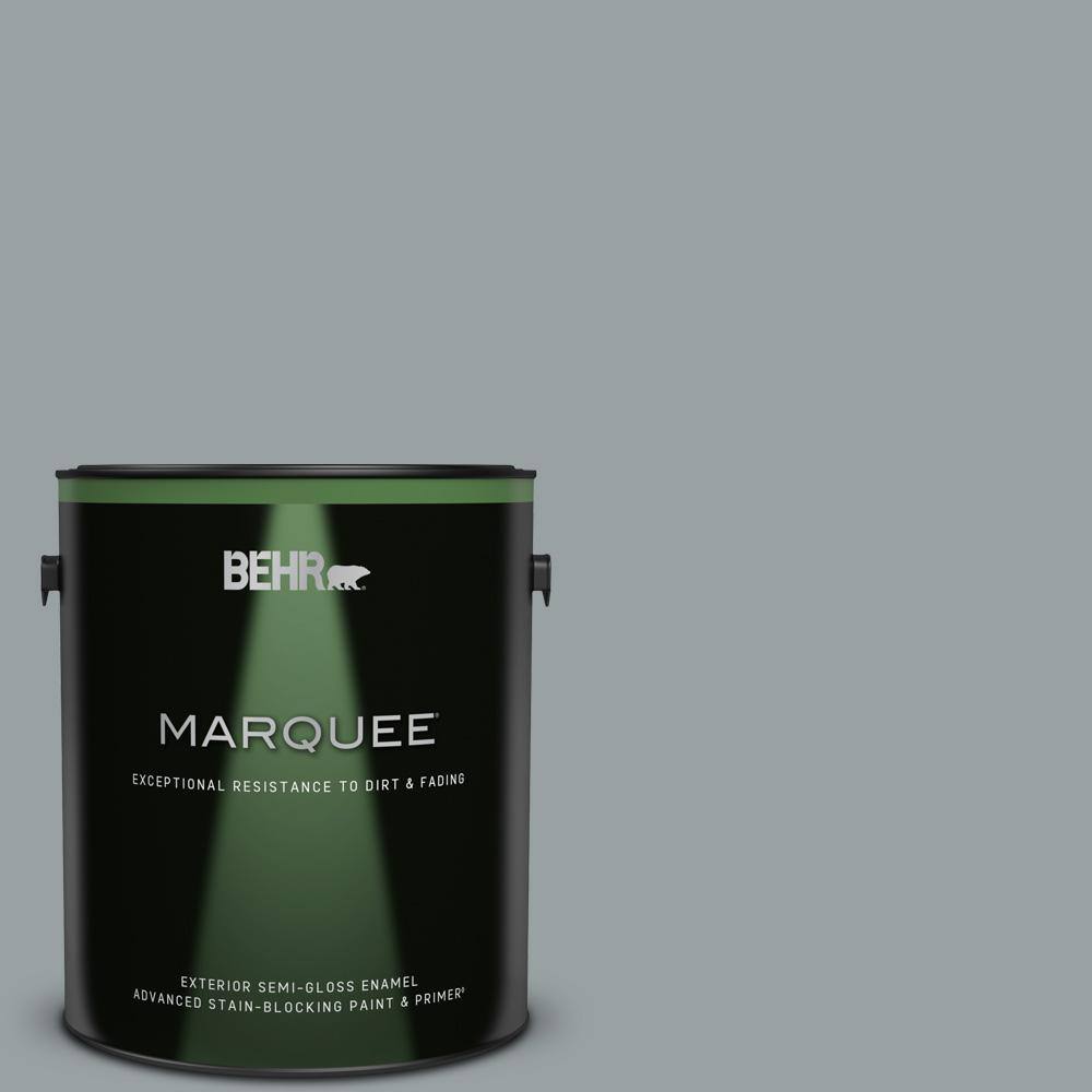 1 gal. Home Decorators Collection #HDC-SM16-02 River Rock Grey Semi-Gloss Enamel Exterior Paint & Primer
