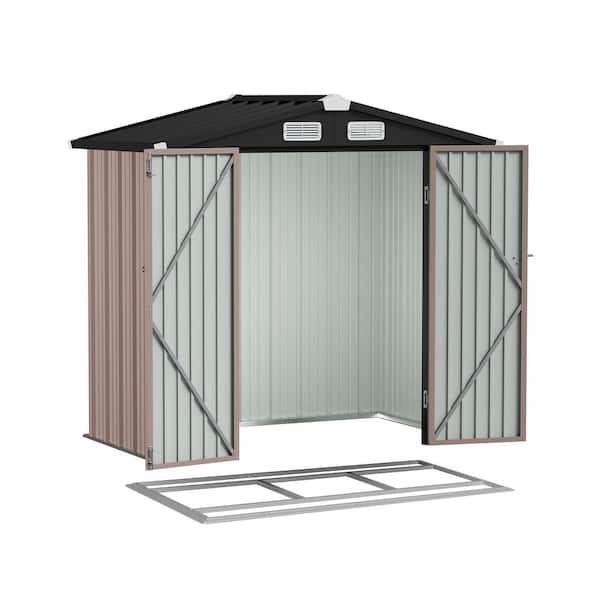 Sizzim 6 ft. W x 4 ft. D Outdoor Storage Metal Shed with Floor