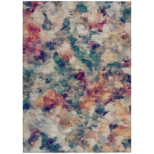 Chantille Machine Washable Indoor/Outdoor Abstract ACN2203 Putty 8 ft. x 10 ft. Area Rug