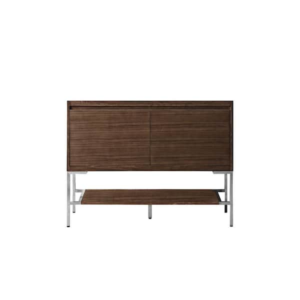 James Martin Vanities Mantova 47.3 in. W x 18.1 in. D x 35.4 in. H Single Bath Vanity Cabinet without Top in Mid-Century Walnut
