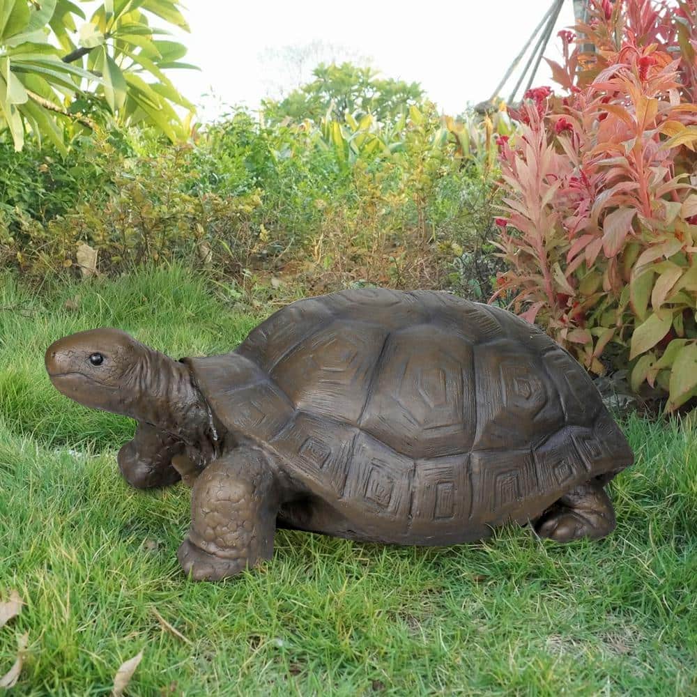Large Brown Fiber Reinforced Concrete Tortoise Garden Statue