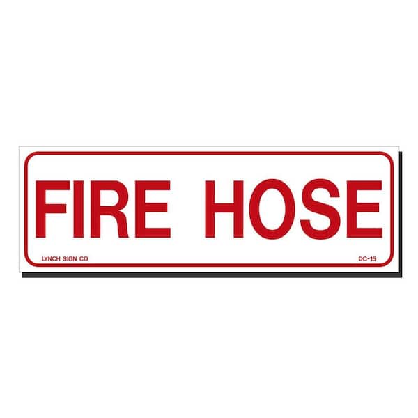 Lynch Sign 9 in. x 3 in. Decal Red on White Sticker Fire Hose