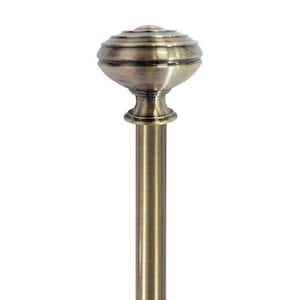 66 in. - 120 in. Telescoping 3/4 in. Single Curtain Rod Kit in Brushed Brass with Door Knob Finial