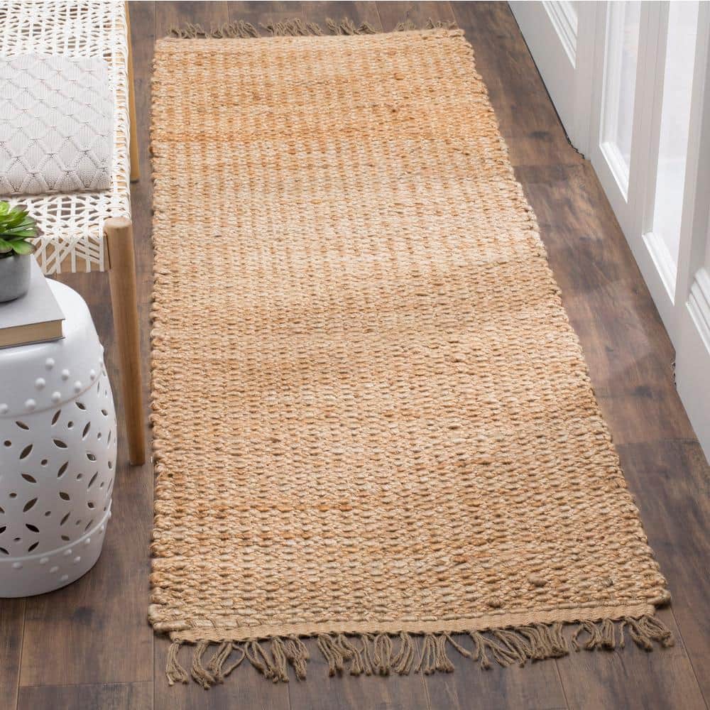 Natural Jute Hand-Woven 2'6" x 6' Runner Rug