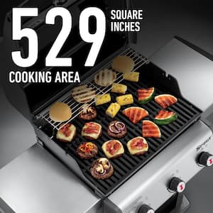 Spirit E-310 3-Burner Liquid Propane Gas Grill in Black with Built-In Thermometer