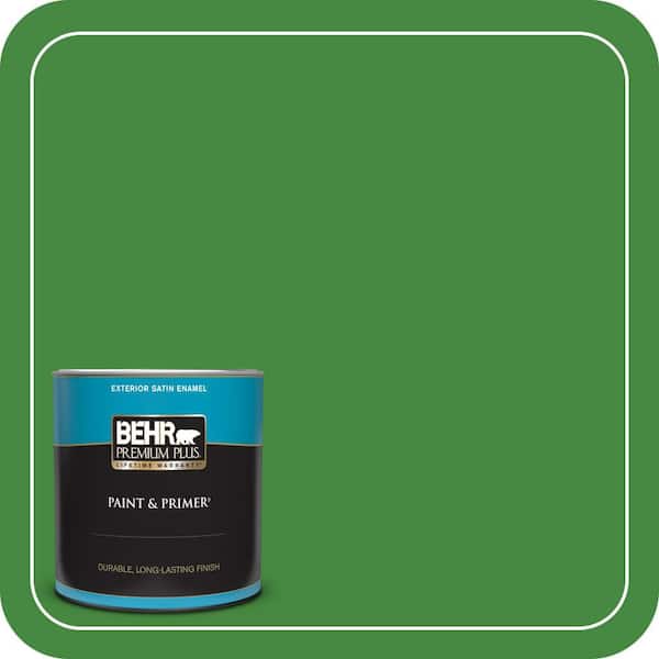 BEHR PREMIUM PLUS 1 qt. #T12-9 Level Up Satin Enamel Exterior Paint & Primer