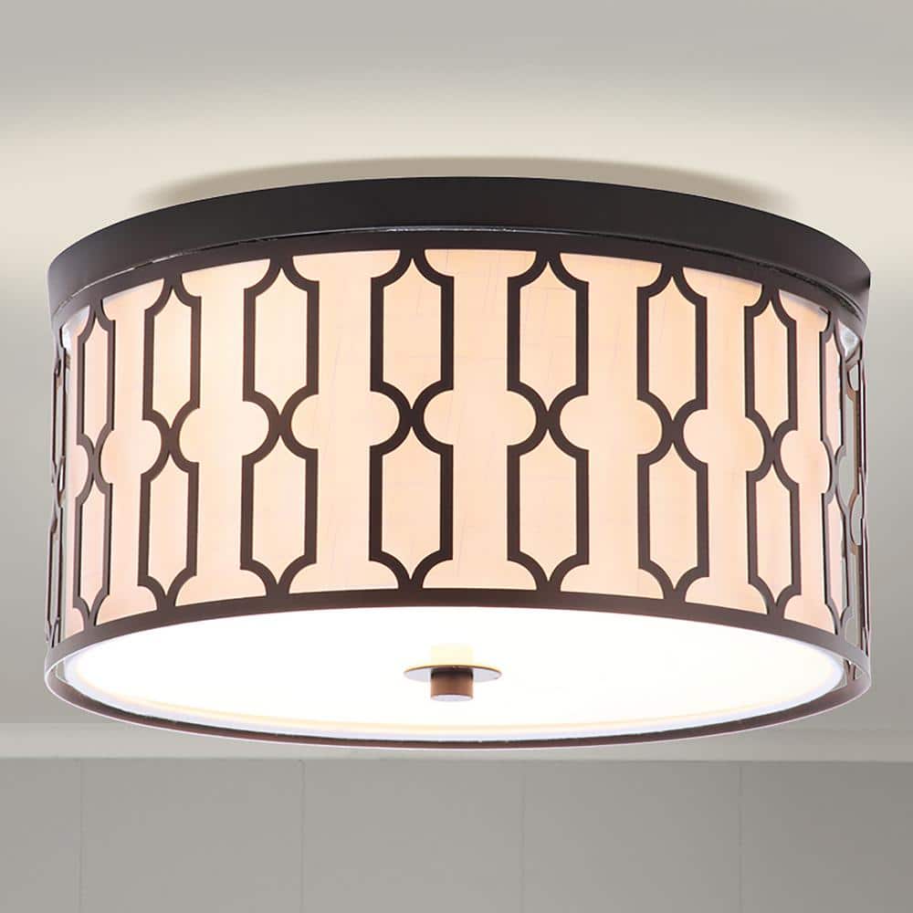 Link 3-Light Oil Rubbed Bronze 16.75 in. Metal Flush Mount price history on PriceWatchPro