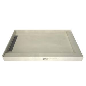WonderFall Trench 30 in. x 60 in. Double Threshold Shower Base with Left Drain and Tileable Trench Grate