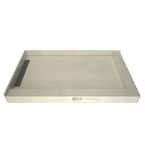 WonderFall Trench 32 in. x 60 in. Double Threshold Shower Base with Left Drain and Tileable Trench Grate
