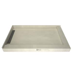 WonderFall Trench 42 in. x 72 in. Double Threshold Shower Base with Left Drain and Tileable Trench Grate