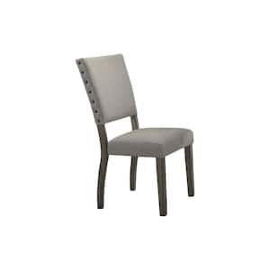 Anna Antique Light Grey Nail Head Parsons Chairs (Set of 2)