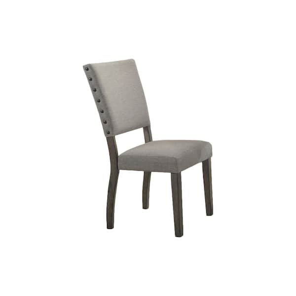 Best Master Furniture Anna Antique Light Grey Nail Head Parsons Chairs (Set of 2)
