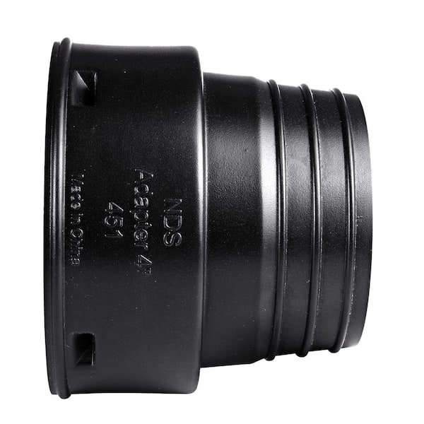 HDPE Corrugated Adapter, 4 in. Drain Pipes & Fittings Spt X 4 in. Corr. Hub