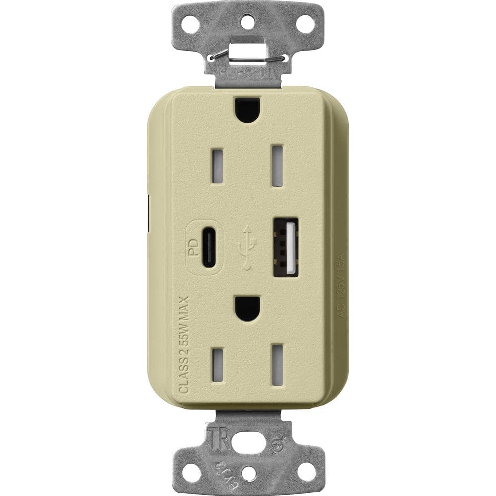 Claro 15 Amp Tamper Resistant USB Type A/C Duplex Receptacle, Decorator Style Outlet Satin Finish, SCR-15-ACTR-SA, Beige price history on PriceWatchPro