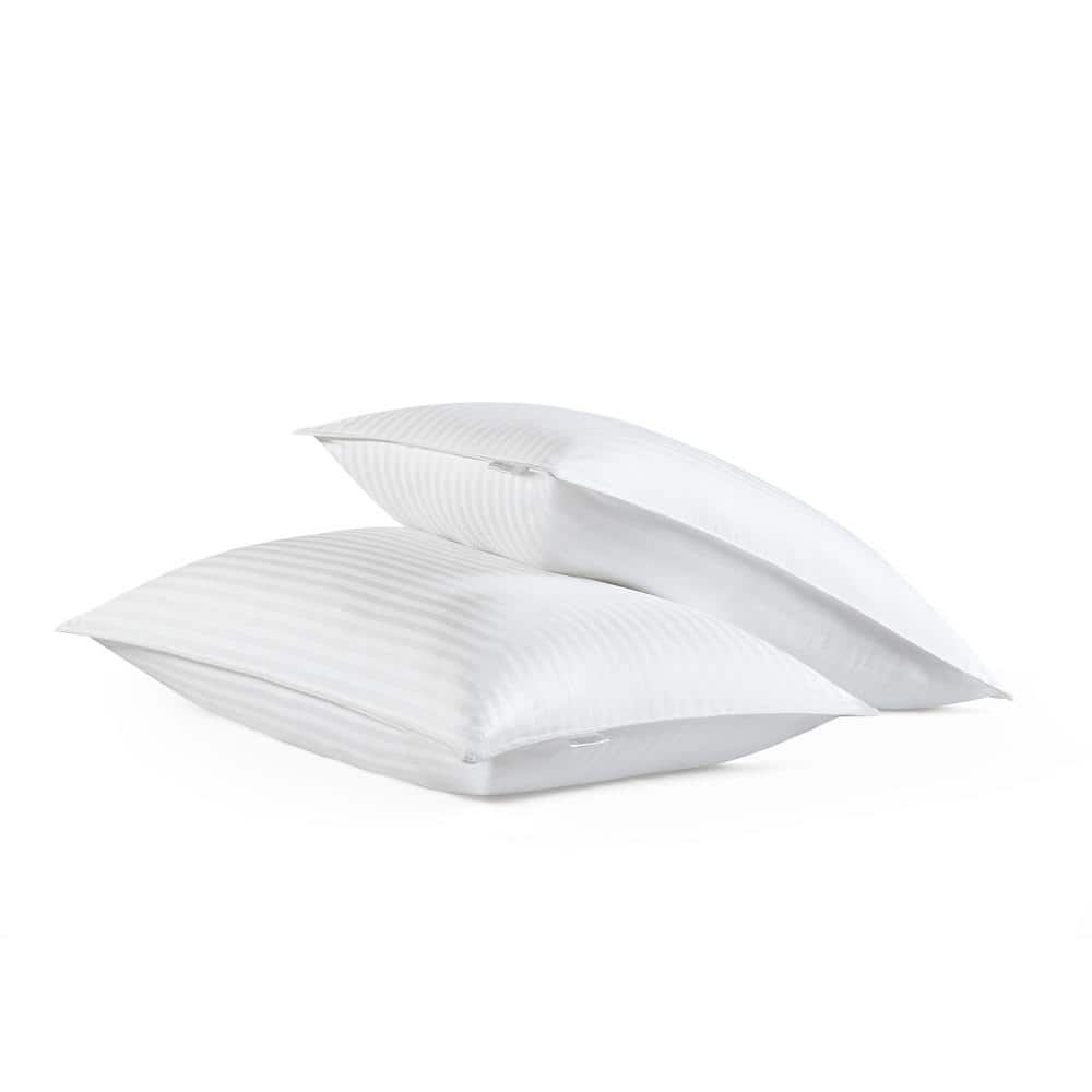 Queen Size White Cotton Down Alternative Sleeping Pillows, Set of 2