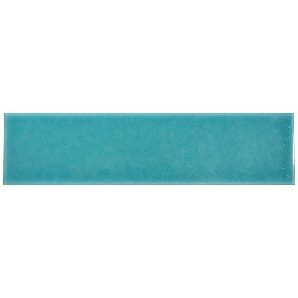 Ivy Hill Tile Colorwave Teal Green 4.43 in. x 0.34 in. Polished ...