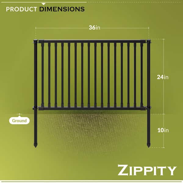 Zippity Outdoor Products 2 ft. H x 3 ft. W Zurich Black Poly-Steel